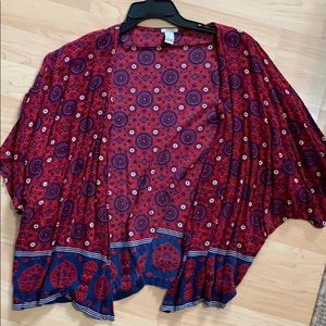 Forever 21 Red and Blue patterned Kimono